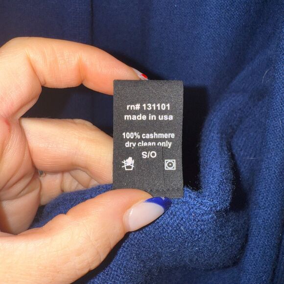 +Beryll Cashmere Open Front Cardigan - Navy O/S - Picture 4 of 4